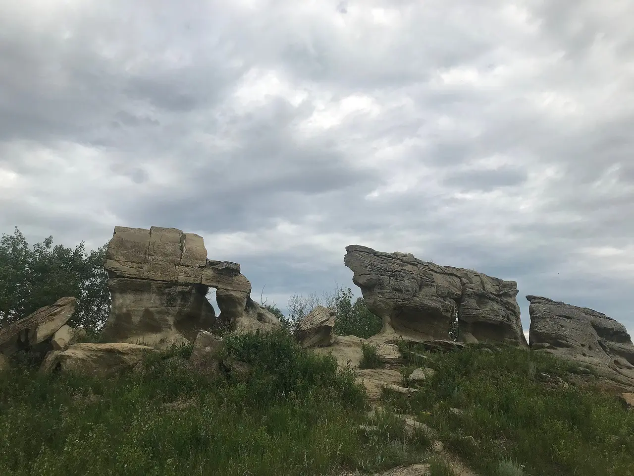 Sandstone rock formations at Roche Percée, 2019